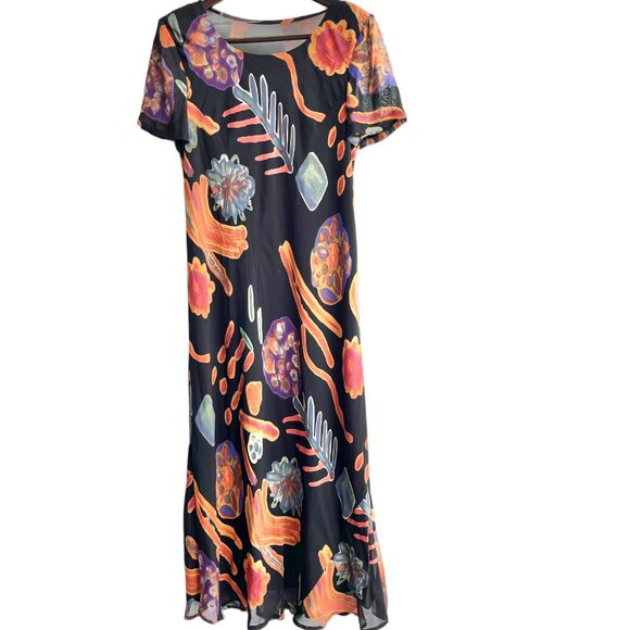 Carole Little Black Abstract Maxi Dress - Picture 9 of 9